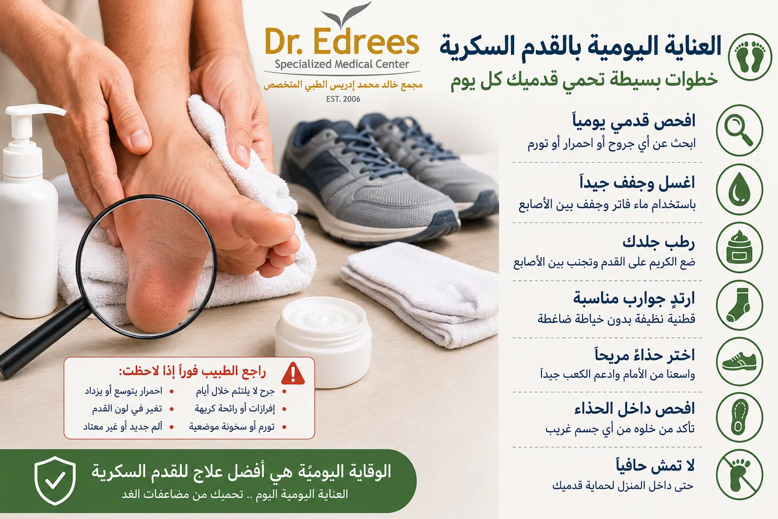العنايه بالقدم السكري